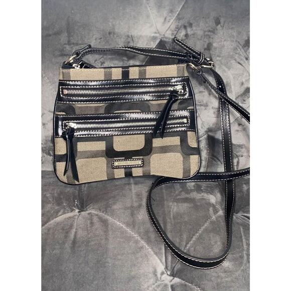 Nine West Crossbody Bag Brown Taupe Pattern - Picture 1 of 4